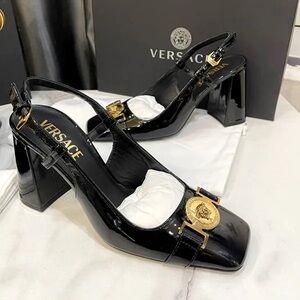 Versace Black Slingback Heels